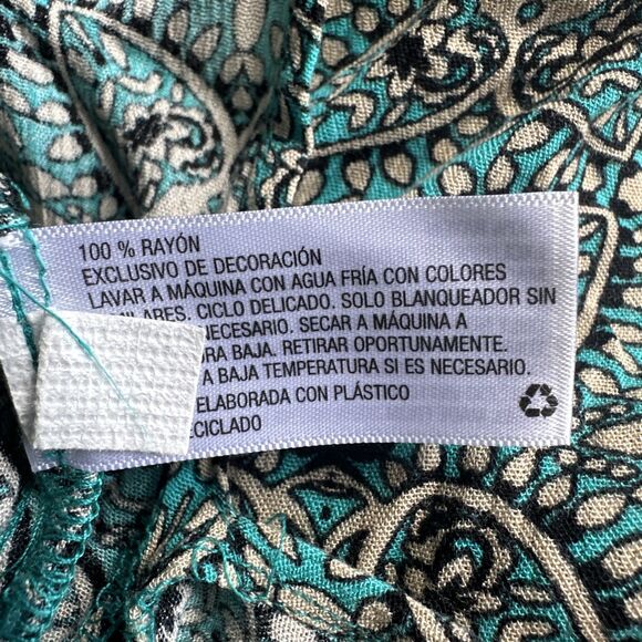 Xhilaration Cold Shoulder Maxi Sundress Womens Medium Paisley Green - Picture 10 of 10